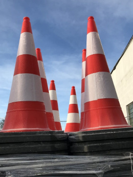 Pachołek drogowy ciężki - 100 cm, odblaskowy, folia I gen.