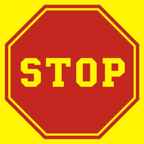Stop (tablica do oznaczenia autobusu szkolnego), 36x36 cm, PCV 1 mm