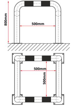 Odbojnica osłonowa wys. 800 mm