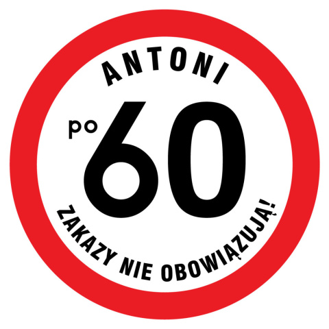 Znak jednostronny prezent z życzeniami - 60cm Znak jednostronny prezent z życzeniami - 60cm