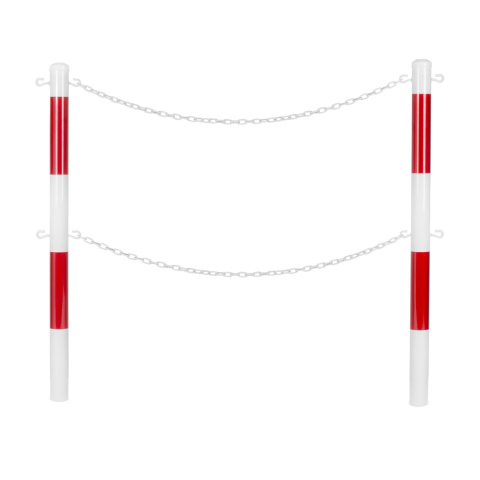 Słupek blokujący (na 2 łańcuchy) U-12b biało-czerwony Słupek blokujący (na 2 łańcuchy) U-12b biało-czerwony