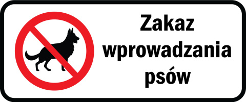 Tabliczka „Zakaz wprowadzania psów”, folia I generacji, 600x250 mm Tabliczka „Zakaz wprowadzania psów”, folia I generacji, 600x250 mm