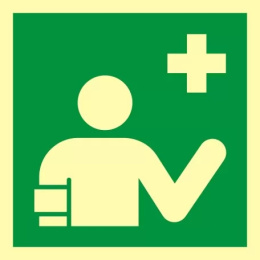 Znak ewakuacyjny - Osoba udzielająca pierwszej pomocy, 10x10 cm, folia