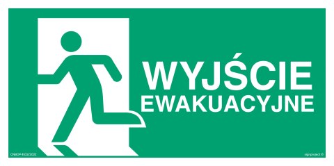 Znak AC130 Wyjście ewakuacyjne w lewo, 800x400 mm, TS - Płyta TD fotoluminescencyjna Znak AC130 Wyjście ewakuacyjne w lewo, 800x400 mm, TS - Płyta TD fotoluminescencyjna