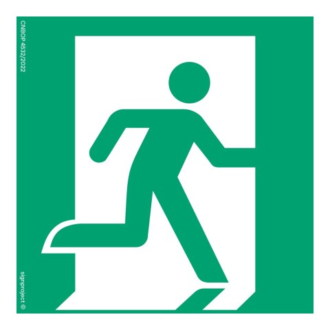 Znak AE002 Wyjście ewakuacyjne prawostronne, 500x500 mm, TS - Płyta TD fotoluminescencyjna Znak AE002 Wyjście ewakuacyjne prawostronne, 500x500 mm, TS - Płyta TD fotoluminescencyjna