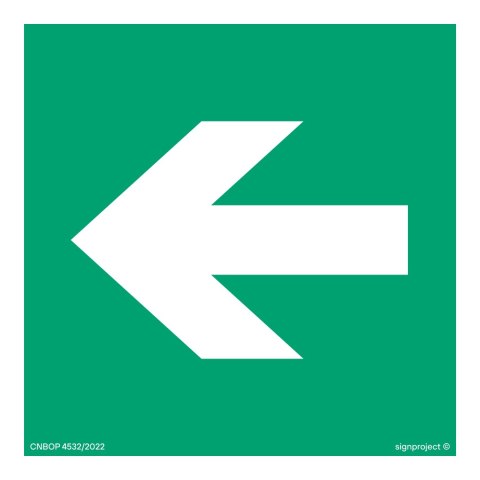 Znak AE005 Kierunek drogi ewakuacyjnej, 100x100 mm, TS - Płyta TD fotoluminescencyjna