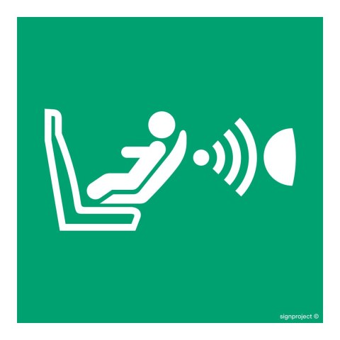 Znak AE014 System detekcji obecności i położenia fotelika dziecięcego (CPOD), 350x350 mm, FS - Folia samoprzylepna fotoluminesce Znak AE014 System detekcji obecności i położenia fotelika dziecięcego (CPOD), 350x350 mm, FS - Folia samoprzylepna fotoluminesce