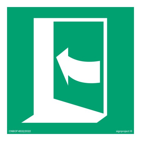 Znak AE022 Pchać z lewej strony aby otworzyć, 500x500 mm, PS - Płyta 1 mm fotoluminescencyjna Znak AE022 Pchać z lewej strony aby otworzyć, 500x500 mm, PS - Płyta 1 mm fotoluminescencyjna