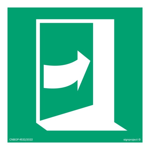 Znak AE023 Pchać z prawej strony aby otworzyć, 500x500 mm, PS - Płyta 1 mm fotoluminescencyjna Znak AE023 Pchać z prawej strony aby otworzyć, 500x500 mm, PS - Płyta 1 mm fotoluminescencyjna