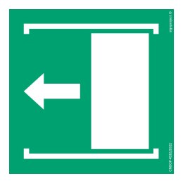 Znak AE034 Przesunąć w lewo aby otworzyć, 100x100 mm, TS - Płyta TD fotoluminescencyjna
