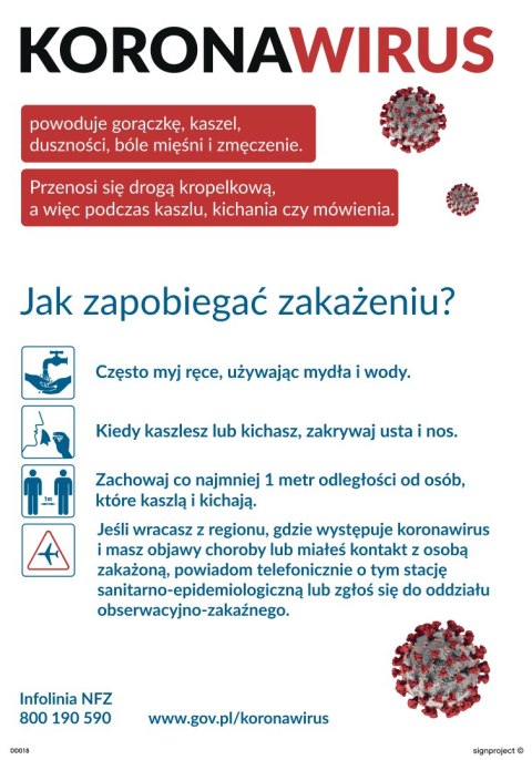 DD023 Instrukcja zapobiegania zakażenia koronawirusem SARS-CoV-2, 245x350 mm, PN - Płyta 1 mm DD023 Instrukcja zapobiegania zakażenia koronawirusem SARS-CoV-2, 245x350 mm, PN - Płyta 1 mm
