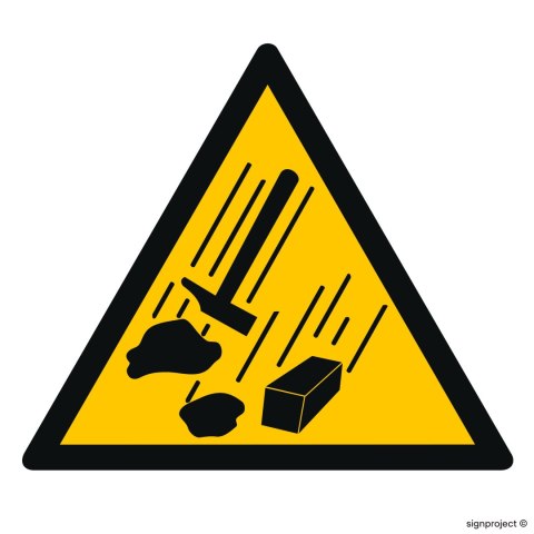 Znak GE001 Prace na wysokości - ostrzeżenie przed spadającymi przedmiotami, 500x500 mm, TS - Płyta TD fotoluminescencyjna Znak GE001 Prace na wysokości - ostrzeżenie przed spadającymi przedmiotami, 500x500 mm, TS - Płyta TD fotoluminescencyjna