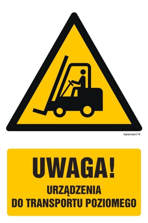 Znak GF013 Uwaga - urządzenie do transportu poziomego, 100x150 mm, PN - Płyta 1 mm Znak GF013 Uwaga - urządzenie do transportu poziomego, 100x150 mm, PN - Płyta 1 mm