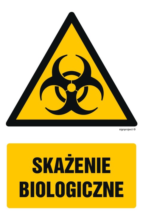 Znak GF023 Skażenie biologiczne, 700x1050 mm, FS - Folia samoprzylepna fotoluminescencyjna