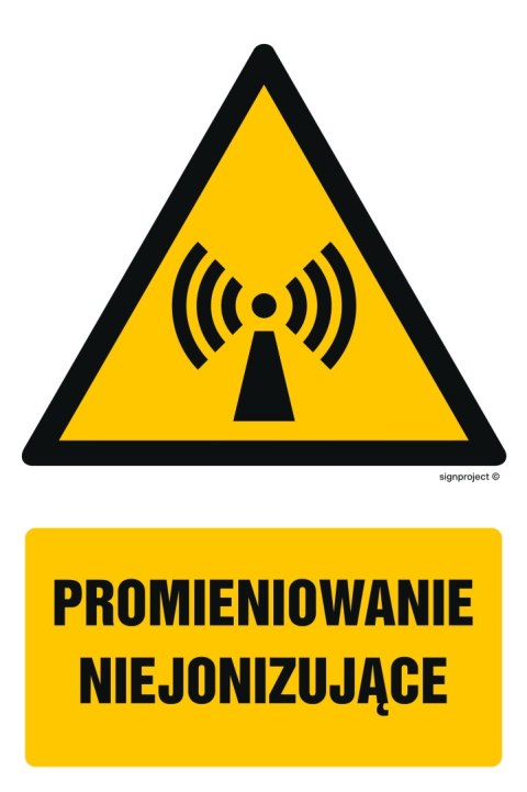 Znak GF025 Promieniowanie niejonizujące, 100x150 mm, FS - Folia samoprzylepna fotoluminescencyjna Znak GF025 Promieniowanie niejonizujące, 100x150 mm, FS - Folia samoprzylepna fotoluminescencyjna