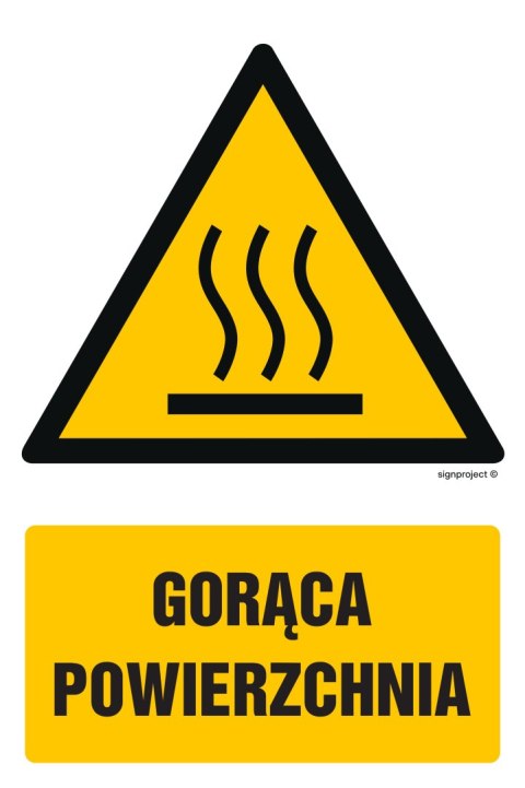 Znak GF030 Gorąca powierzchnia, 150x225 mm, PN - Płyta 1 mm Znak GF030 Gorąca powierzchnia, 150x225 mm, PN - Płyta 1 mm