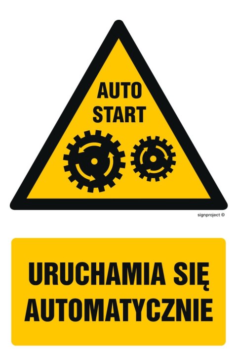 Znak GF032 Uruchamia się automatycznie, 100x150 mm, PN - Płyta 1 mm Znak GF032 Uruchamia się automatycznie, 100x150 mm, PN - Płyta 1 mm