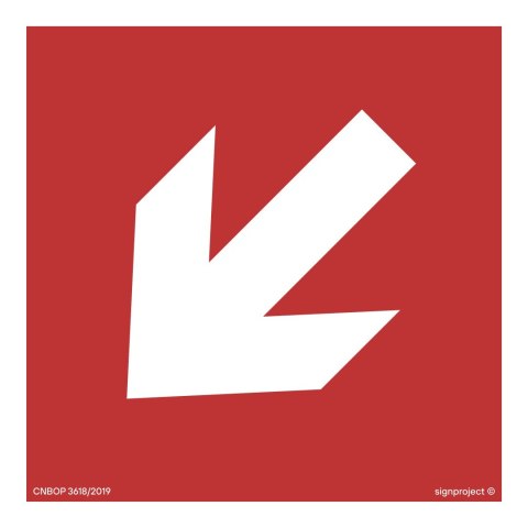 Znak BA012 Kierunek do miejsca rozmieszczenia sprzętu pożarniczego lub urządzenia ostrzegającego, 350x350 mm, PS - Płyta 1 mm fo Znak BA012 Kierunek do miejsca rozmieszczenia sprzętu pożarniczego lub urządzenia ostrzegającego, 350x350 mm, PS - Płyta 1 mm fo