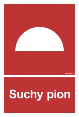 Znak BB006 Suchy pion, 250x370 mm, PN - Płyta 1 mm