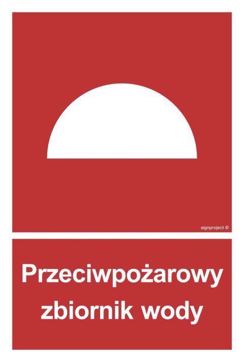 Znak BB007 Przeciwpożarowy zbiornik wody, 150x222 mm, FN - Folia samoprzylepna