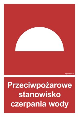 Znak BB008 Przeciwpożarowe stanowisko czerpania wody, 250x370 mm, PN - Płyta 1 mm