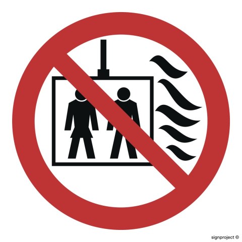 Znak BB021 Nie używać dźwigu w przypadku pożaru, 500x500 mm, PS - Płyta 1 mm fotoluminescencyjna Znak BB021 Nie używać dźwigu w przypadku pożaru, 500x500 mm, PS - Płyta 1 mm fotoluminescencyjna