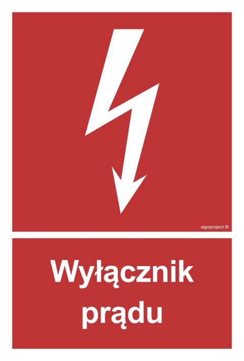 Znak BC007 Wyłącznik prądu, 100x148 mm, PS - Płyta 1 mm fotoluminescencyjna Znak BC007 Wyłącznik prądu, 100x148 mm, PS - Płyta 1 mm fotoluminescencyjna