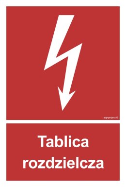Znak BC009 Tablica rozdzielcza, 200x296 mm, PN - Płyta 1 mm
