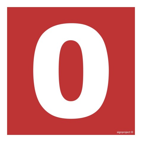 Znak BC020 Liczba 0, 350x350 mm, PS - Płyta 1 mm fotoluminescencyjna Znak BC020 Liczba 0, 350x350 mm, PS - Płyta 1 mm fotoluminescencyjna