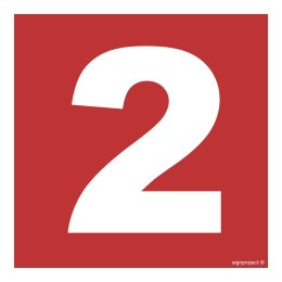 Znak BC022 Liczba 2, 350x350 mm, TS - Płyta TD fotoluminescencyjna