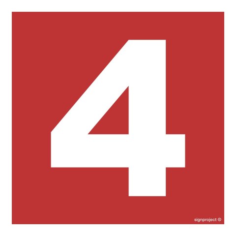 Znak BC024 Liczba 4, 500x500 mm, PS - Płyta 1 mm fotoluminescencyjna Znak BC024 Liczba 4, 500x500 mm, PS - Płyta 1 mm fotoluminescencyjna