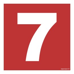 Znak BC027 Liczba 7, 100x100 mm, PS - Płyta 1 mm fotoluminescencyjna
