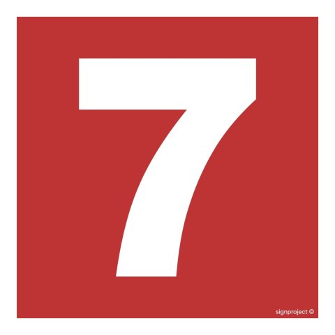 Znak BC027 Liczba 7, 250x250 mm, PS - Płyta 1 mm fotoluminescencyjna Znak BC027 Liczba 7, 250x250 mm, PS - Płyta 1 mm fotoluminescencyjna