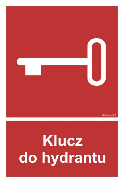 Znak BC044 Klucz do hydrantu, 400x594 mm, PS - Płyta 1 mm fotoluminescencyjna Znak BC044 Klucz do hydrantu, 400x594 mm, PS - Płyta 1 mm fotoluminescencyjna