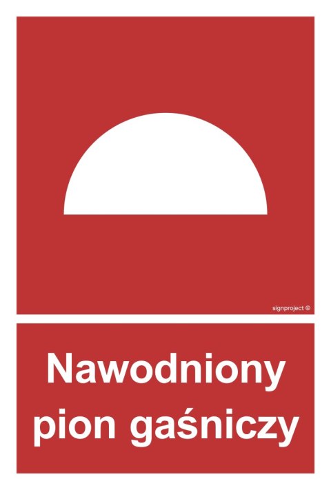 Znak BC046 Nawodniony pion gaśniczy, 350x518 mm, FN - Folia samoprzylepna