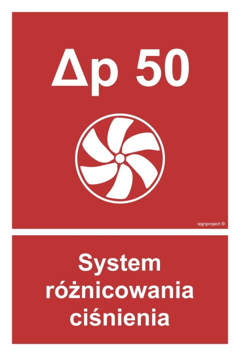 Znak BC058 System różnicowania ciśnienia, 150x222 mm, PN - Płyta 1 mm Znak BC058 System różnicowania ciśnienia, 150x222 mm, PN - Płyta 1 mm
