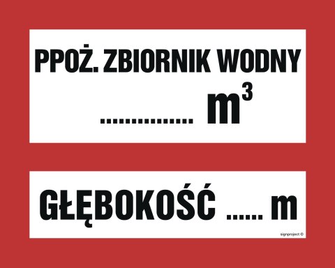Znak BC117 Ppoż.zbiornik wody ... m3 głębokość zbiornika ... m, 500x400 mm, FN - Folia samoprzylepna Znak BC117 Ppoż.zbiornik wody ... m3 głębokość zbiornika ... m, 500x400 mm, FN - Folia samoprzylepna