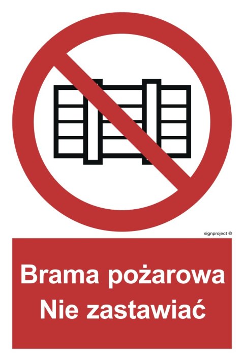 Znak BC144 Brama pożarowa. Nie zastawiać, 150x222 mm, PS - Płyta 1 mm fotoluminescencyjna Znak BC144 Brama pożarowa. Nie zastawiać, 150x222 mm, PS - Płyta 1 mm fotoluminescencyjna