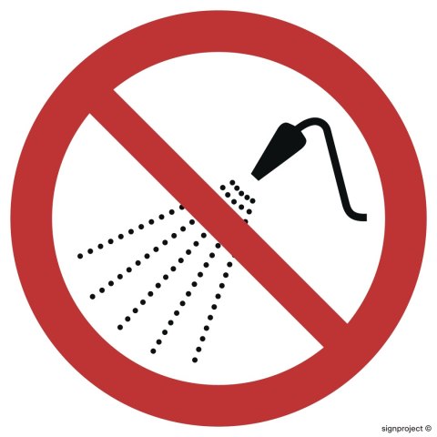 Znak GA016 Zakaz spryskiwania wodą, 500x500 mm, PN - Płyta 1 mm Znak GA016 Zakaz spryskiwania wodą, 500x500 mm, PN - Płyta 1 mm