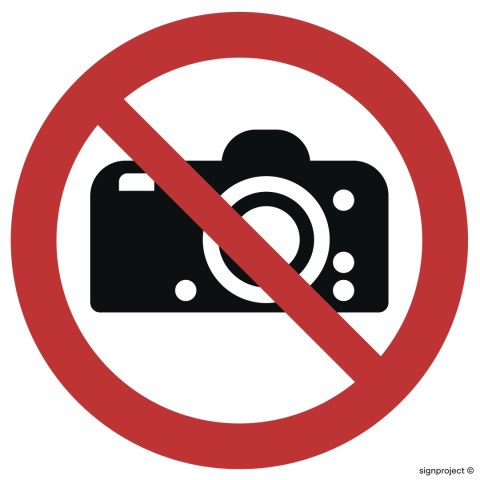 Znak GA029 Zakaz fotografowania, 100x100 mm, PN - Płyta 1 mm Znak GA029 Zakaz fotografowania, 100x100 mm, PN - Płyta 1 mm