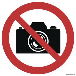 Znak GB015 Zakaz fotografowania, 100x100 mm, PN - Płyta 1 mm