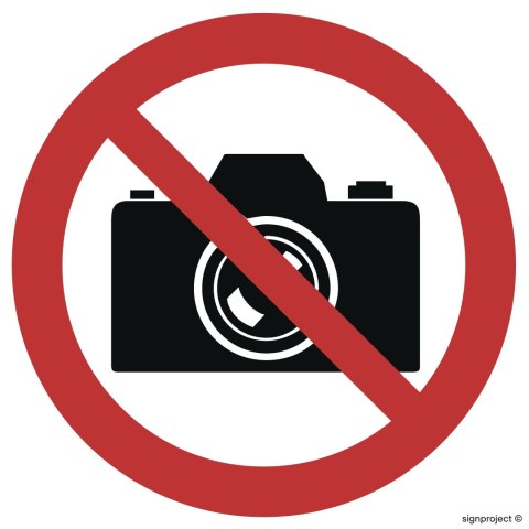 Znak GB015 Zakaz fotografowania, 100x100 mm, PN - Płyta 1 mm