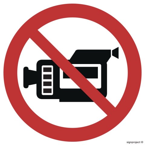 Znak GB032 Zakaz filmowania, 500x500 mm, PN - Płyta 1 mm Znak GB032 Zakaz filmowania, 500x500 mm, PN - Płyta 1 mm
