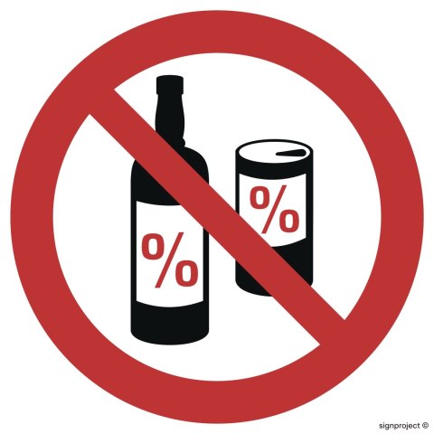 Znak GB038 Zakaz spożywania alkoholu, 500x500 mm, PN - Płyta 1 mm Znak GB038 Zakaz spożywania alkoholu, 500x500 mm, PN - Płyta 1 mm