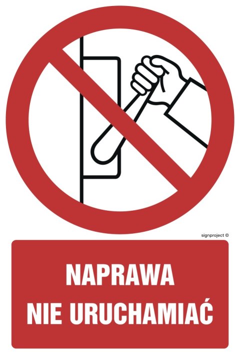 Znak GC010 Naprawa nie uruchamiać - arkusz 9 naklejek, 50x75 mm, FS - Folia samoprzylepna fotoluminescencyjna Znak GC010 Naprawa nie uruchamiać - arkusz 9 naklejek, 50x75 mm, FS - Folia samoprzylepna fotoluminescencyjna