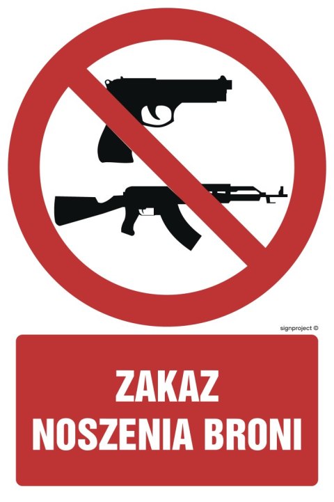 Znak GC026 Zakaz noszenia broni - opakowanie 10 sztuk, 50x75 mm, PN - Płyta 1 mm Znak GC026 Zakaz noszenia broni - opakowanie 10 sztuk, 50x75 mm, PN - Płyta 1 mm