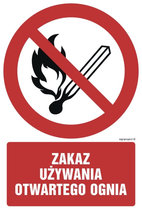 Znak GC037 Zakaz używania otwartego ognia, 700x1050 mm, PN - Płyta 1 mm Znak GC037 Zakaz używania otwartego ognia, 700x1050 mm, PN - Płyta 1 mm