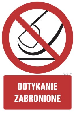 Znak GC050 Dotykanie zabronione, 350x525 mm, FS - Folia samoprzylepna fotoluminescencyjna