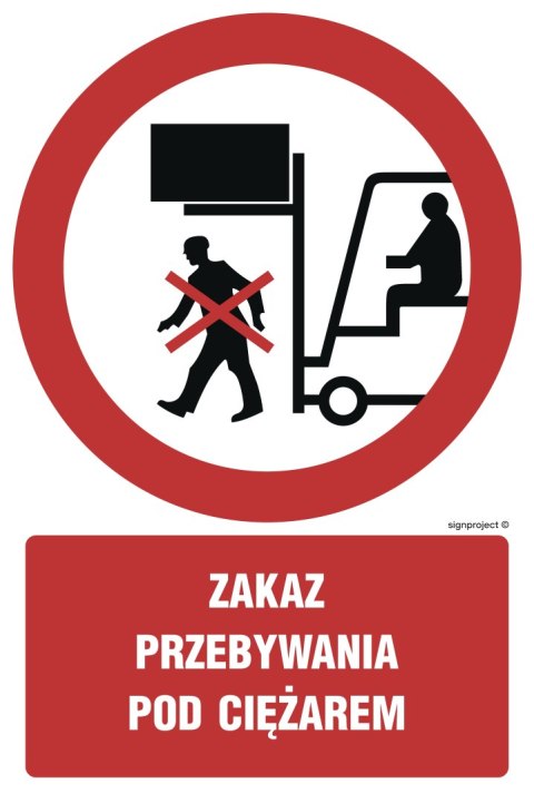 Znak GC057 Zakaz przebywania pod ciężarem, 700x1050 mm, PN - Płyta 1 mm Znak GC057 Zakaz przebywania pod ciężarem, 700x1050 mm, PN - Płyta 1 mm