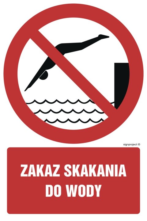 Znak GC060 Zakaz skakania do wody, 500x750 mm, PS - Płyta 1 mm fotoluminescencyjna Znak GC060 Zakaz skakania do wody, 500x750 mm, PS - Płyta 1 mm fotoluminescencyjna